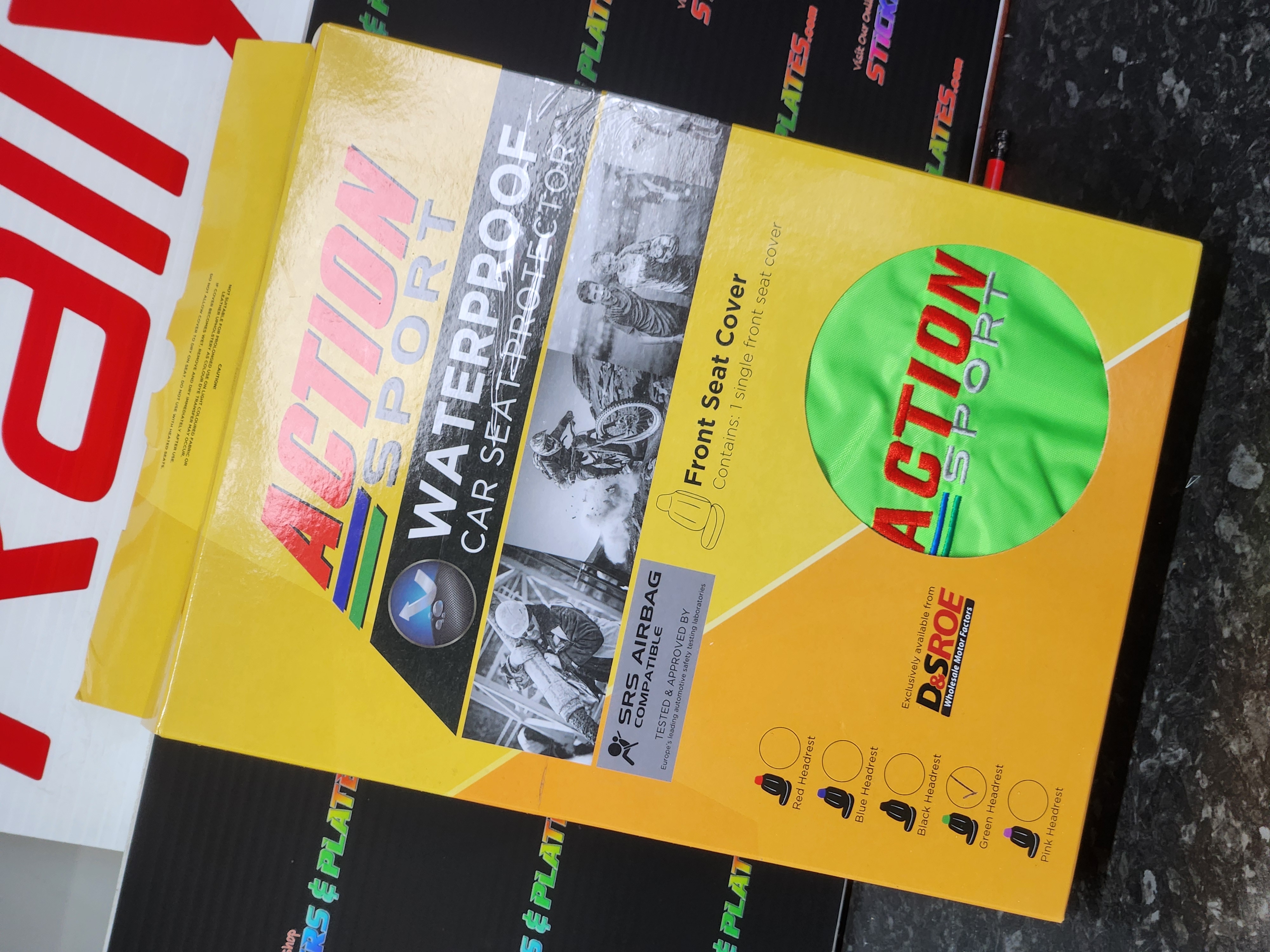 ACTION SPORTLIME GREEN TOP Waterproof Seat Covers PAIR