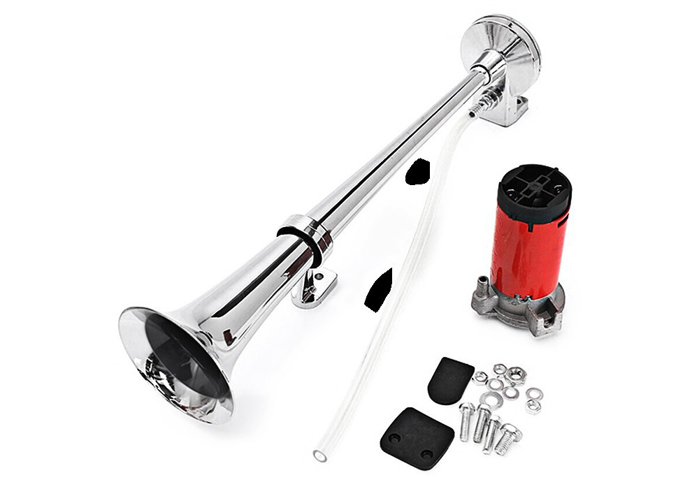 150DB Loud Single Chrome Trumpet Kit Air Horn Compressor