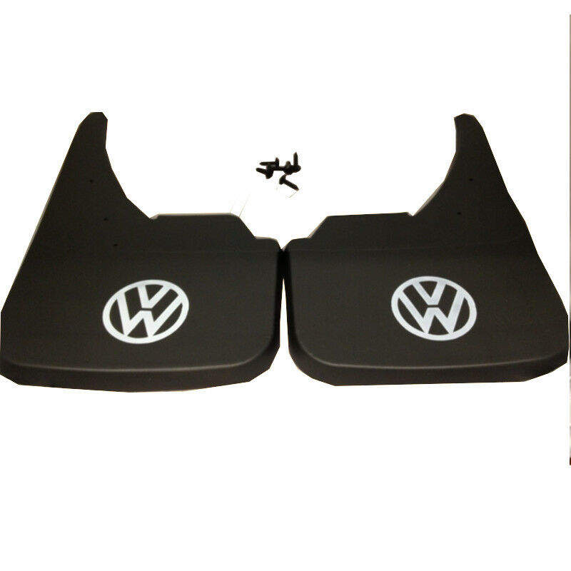 VW Volkswagen White Universal Car Mudflaps Front Rear Golf MK4 MK5 MK6 MK7 Guard