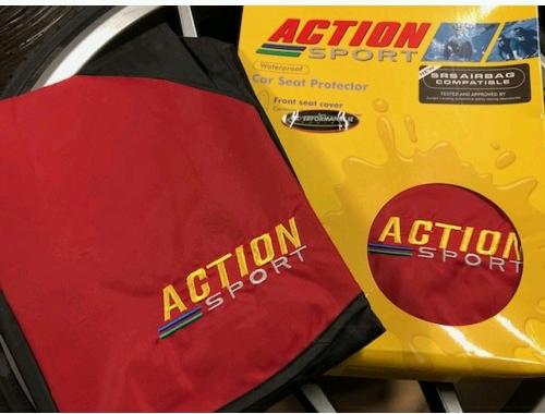 ACTION SPORT RED Top Waterproof Seat Covers PAIR