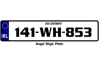  ANGEL FONT NUMBER PLATES PAIR OBLONG