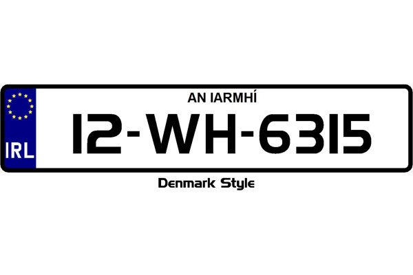 Denmark Style Number Plate