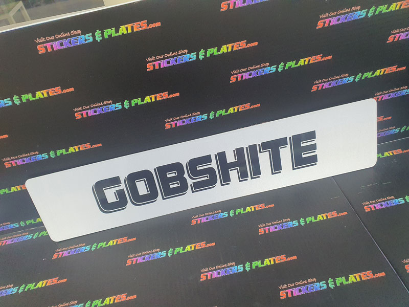 GOBSHITE Novelty Plate WHITE